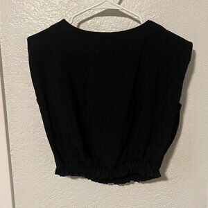 A New Day Black Sleeveless Crop Top